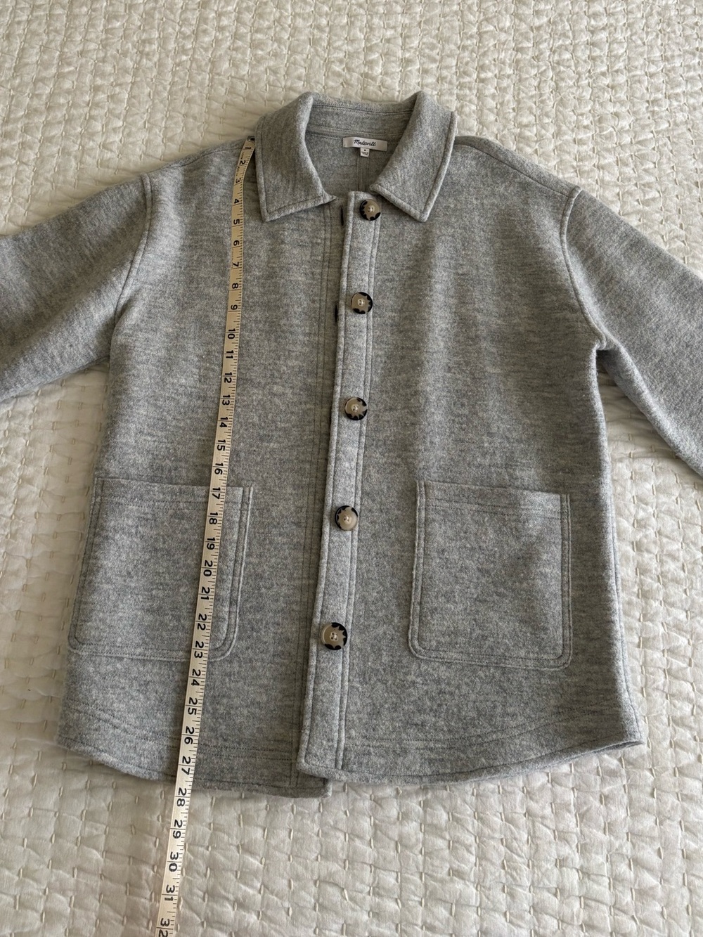 Madewell Boiled Wool Sweater Shirt Jacket Medium EUC - Picture 14 of 15